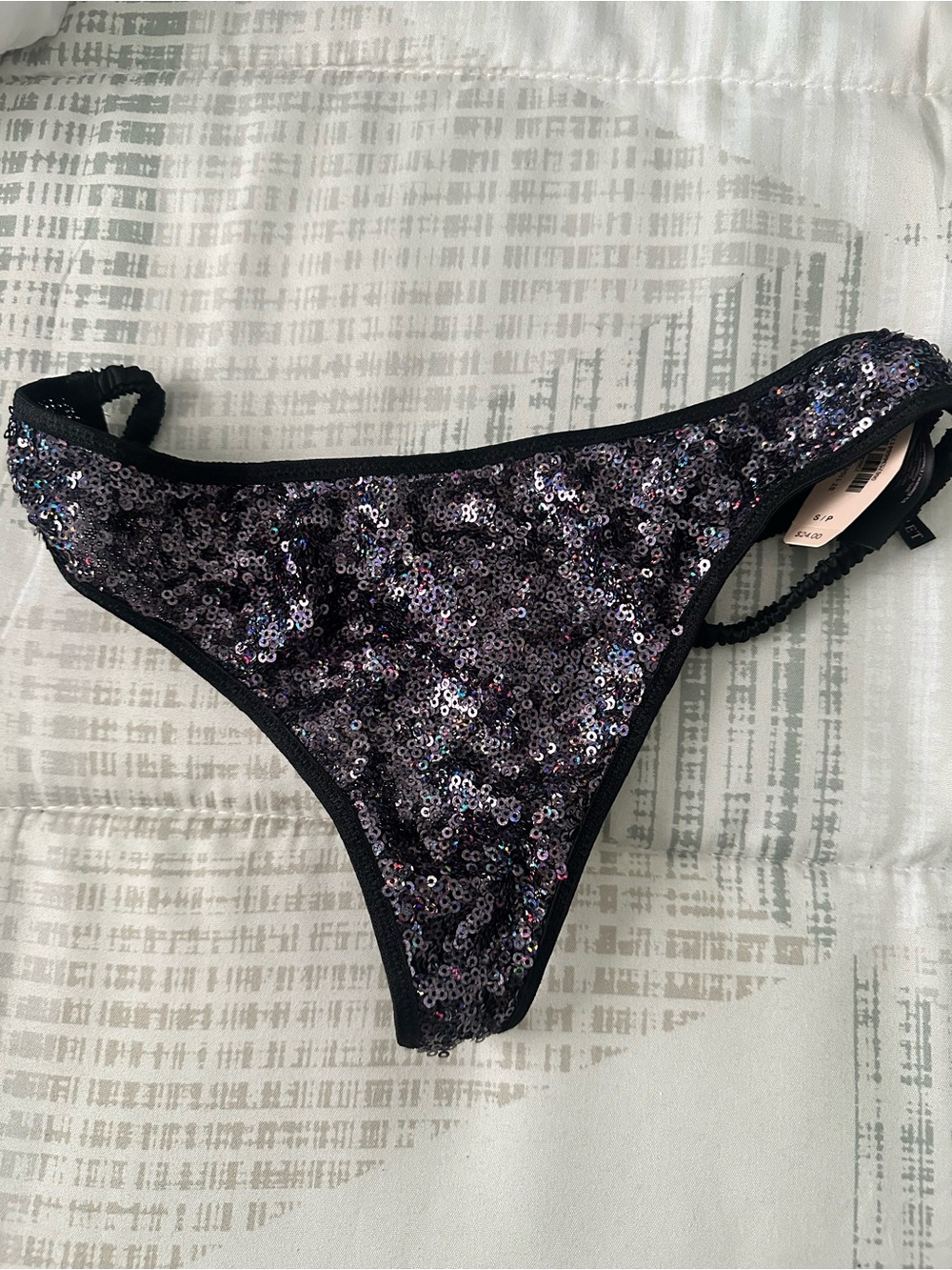Victoria's Secret Black Sequin Thong